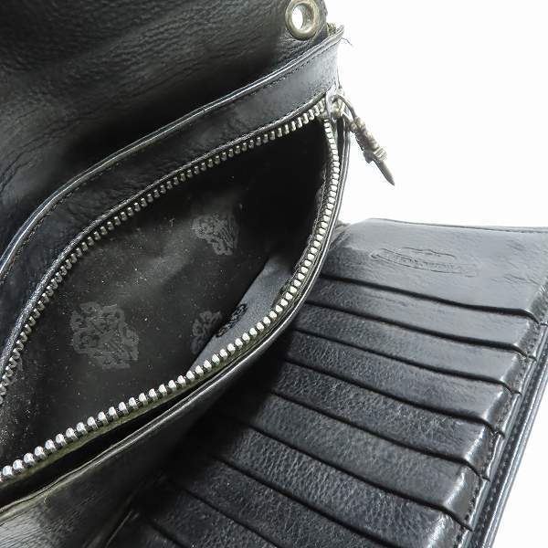 CHROME HEARTS/クロムハーツ WAVE/ウェーブ レザーウォレット クロス 
