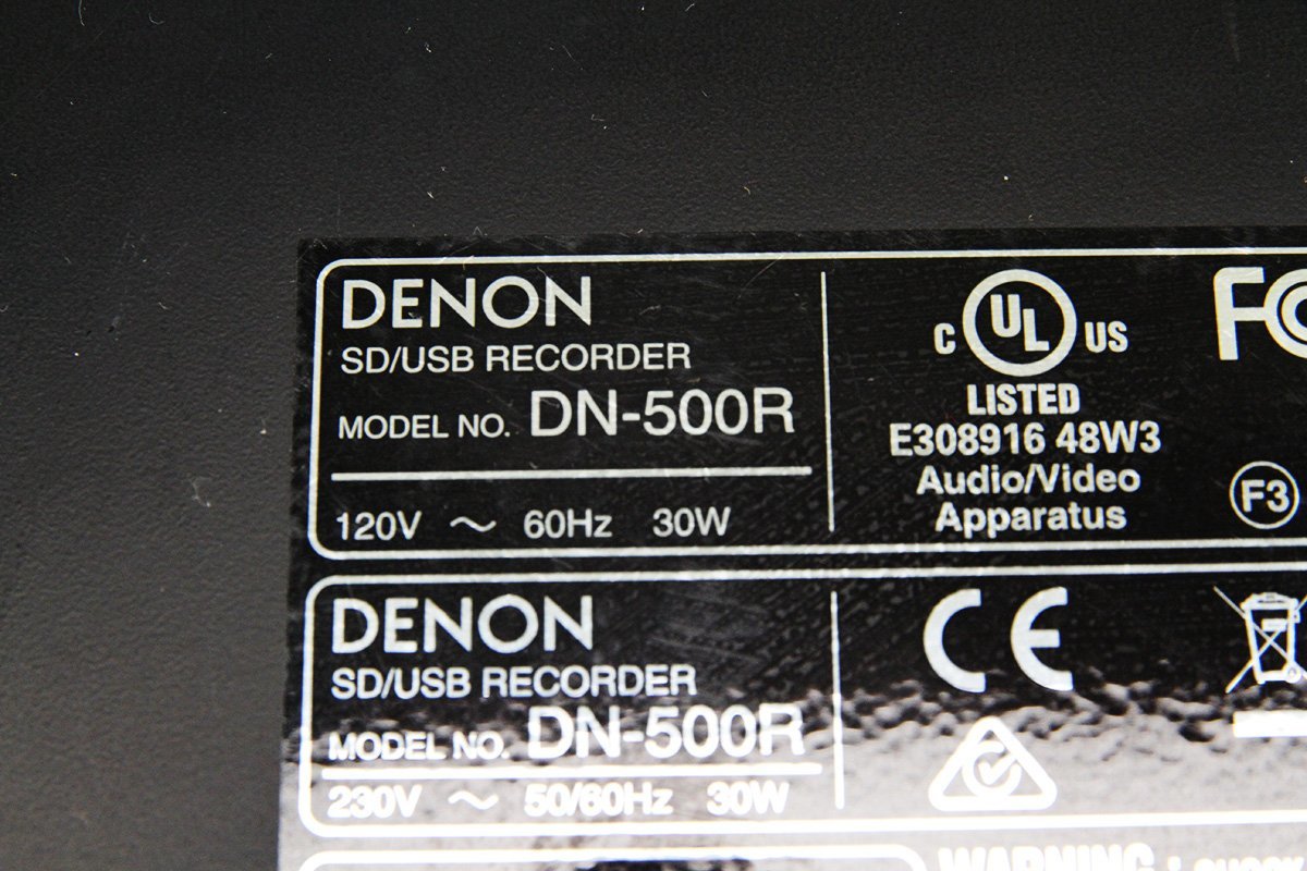 DENON オーディオレコーダー DN-500R プレーヤー SD/USB Audio Recorder デノン 業務用/音響機器/ #P ...