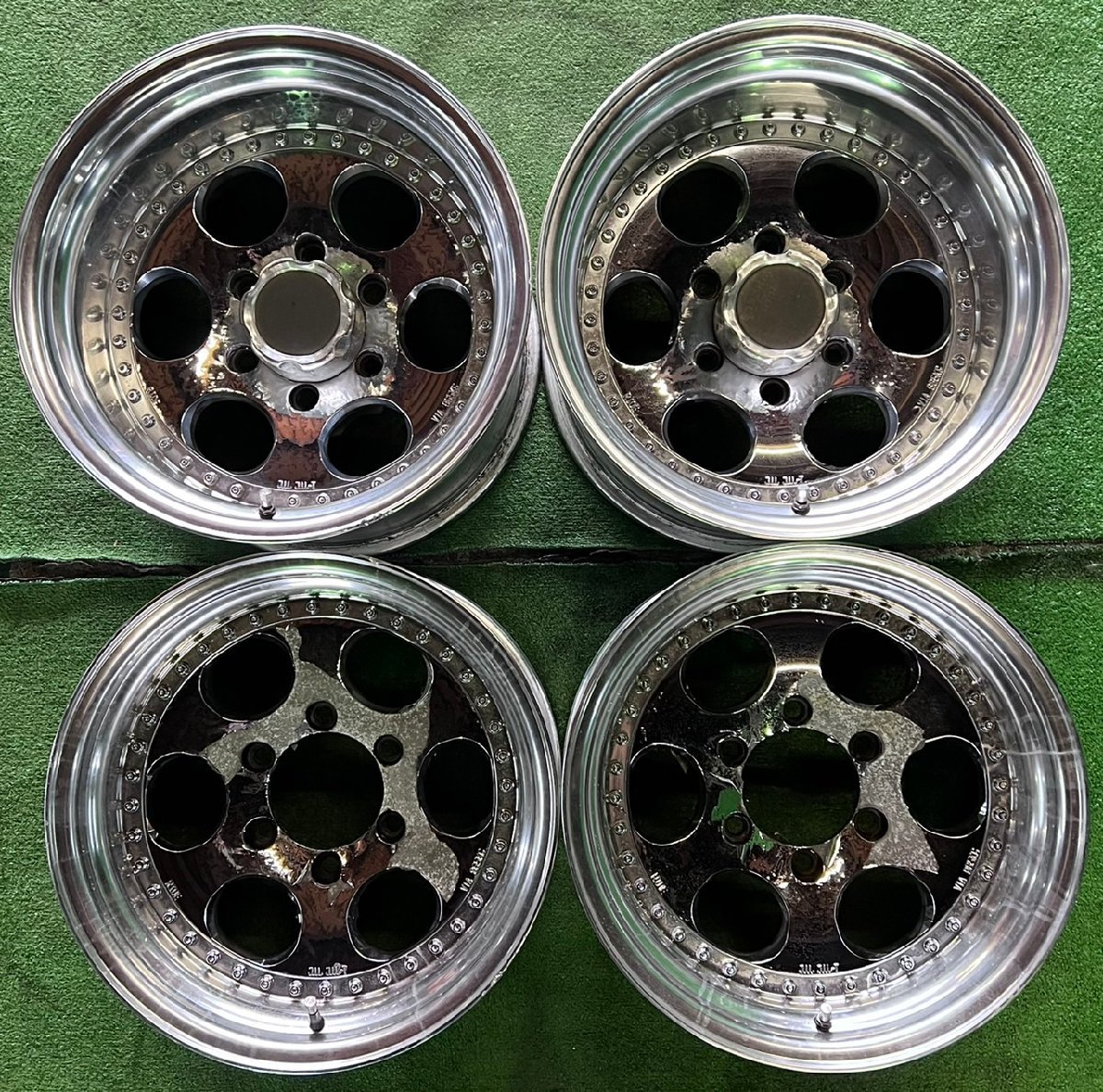 ☆激レア前後違いサイズ！ REID カスタムホイール 16インチ 8J-13 10J  