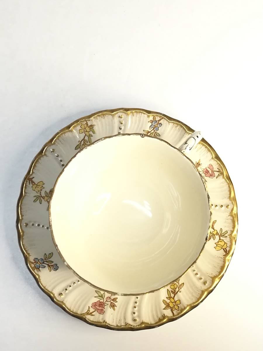 フランス アンティーク SARREGUEMINES LOUIS XV 金彩 花リム レリーフ 