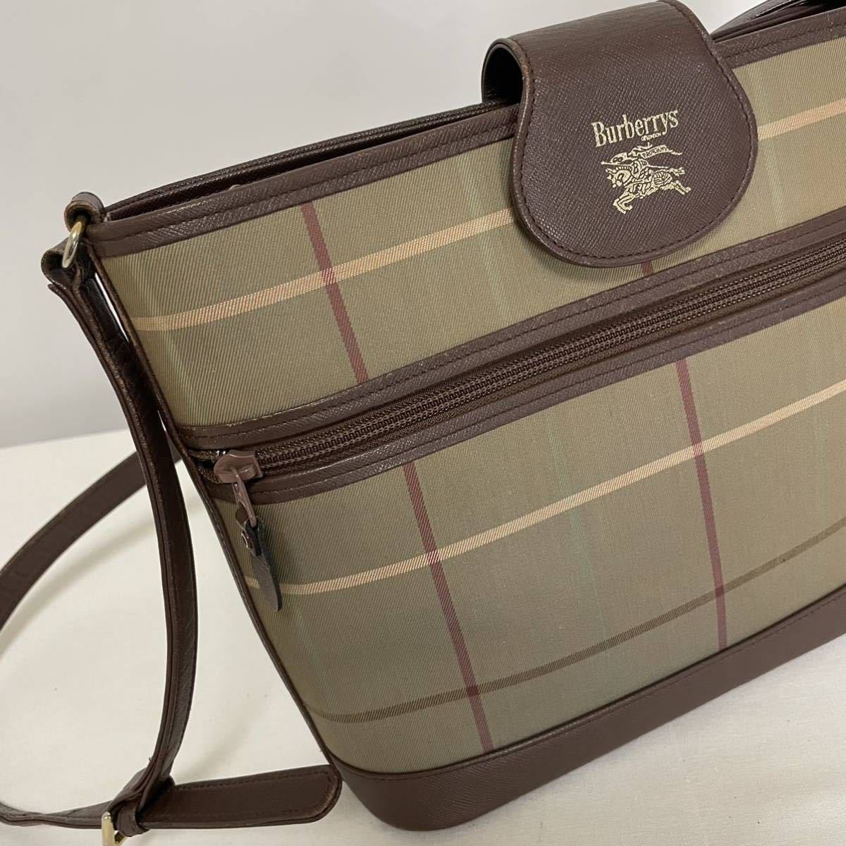 バーバリー BURBERRY チェック シャドーホース レザー ナイロン 