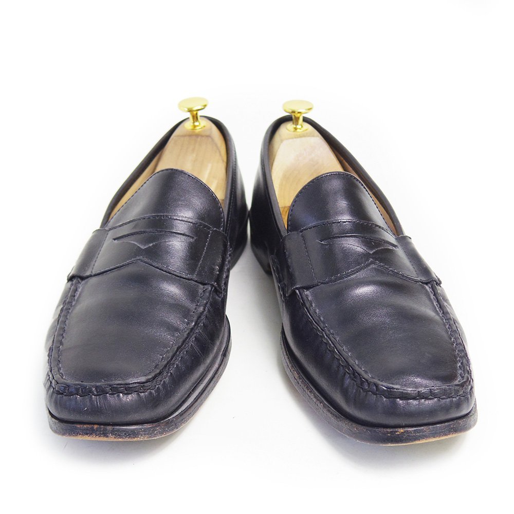 29.5cm相当　Allen Edmonds Hanover　アレンエドモンズ ハノーバー　USA製　コインローファー　ブラック　革靴　ローファー　/U5773 Allen アレンエドモンズ 古着 Street Clark D