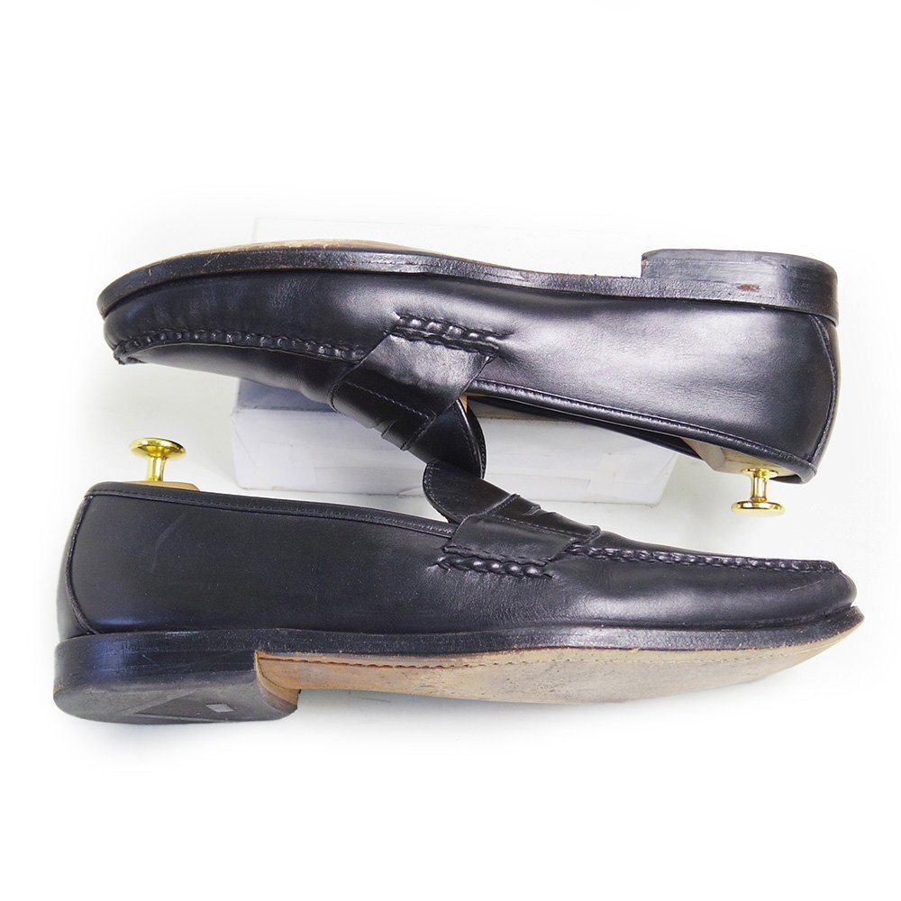 29.5cm相当　Allen Edmonds Hanover　アレンエドモンズ ハノーバー　USA製　コインローファー　ブラック　革靴　ローファー　/U5773 Allen アレンエドモンズ 古着 Street Clark D