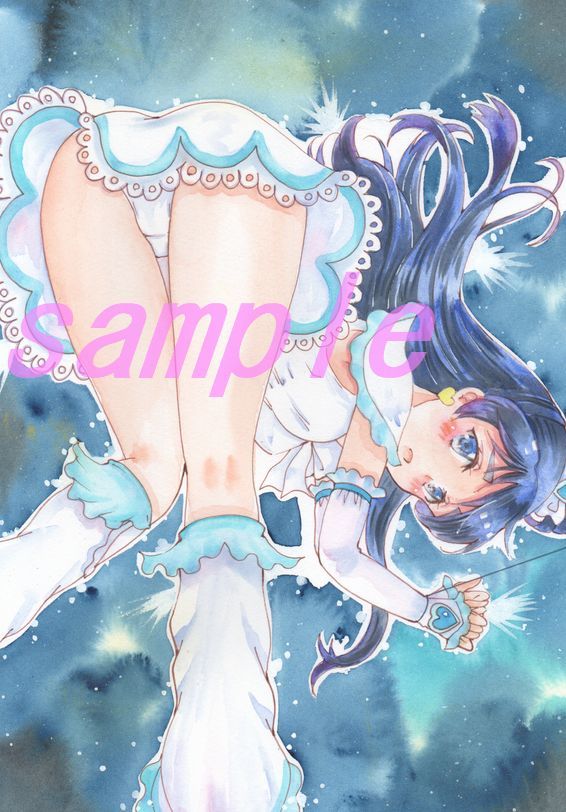 手描きイラスト　キュアホワイト　　雪城ほのか　　ふたりはプリキュア