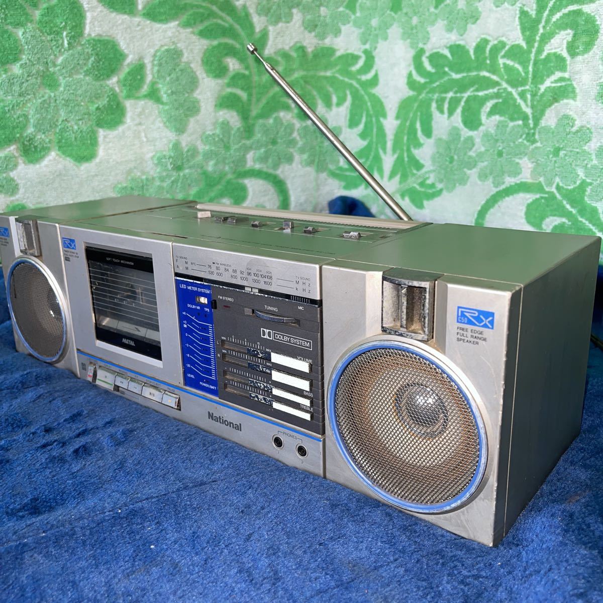 【動作確認済】National カセットプレーヤー National ラジカセ RX-C50PL ラジオ受信OK/カセット再生不可 ジャンク