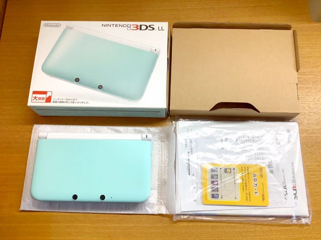 【人気，限定セール】箱付き ニンテンドー3DS LL 本体 充電器 SPR-001 JPN ミント&times;ホワイト 任天堂 1円スタート(ニンテンドー3DS LL本体)｜売買されたオークション情報、yahooの商品情報をアーカイブ公開 - オークフ ニンテンドー3DS LL本体