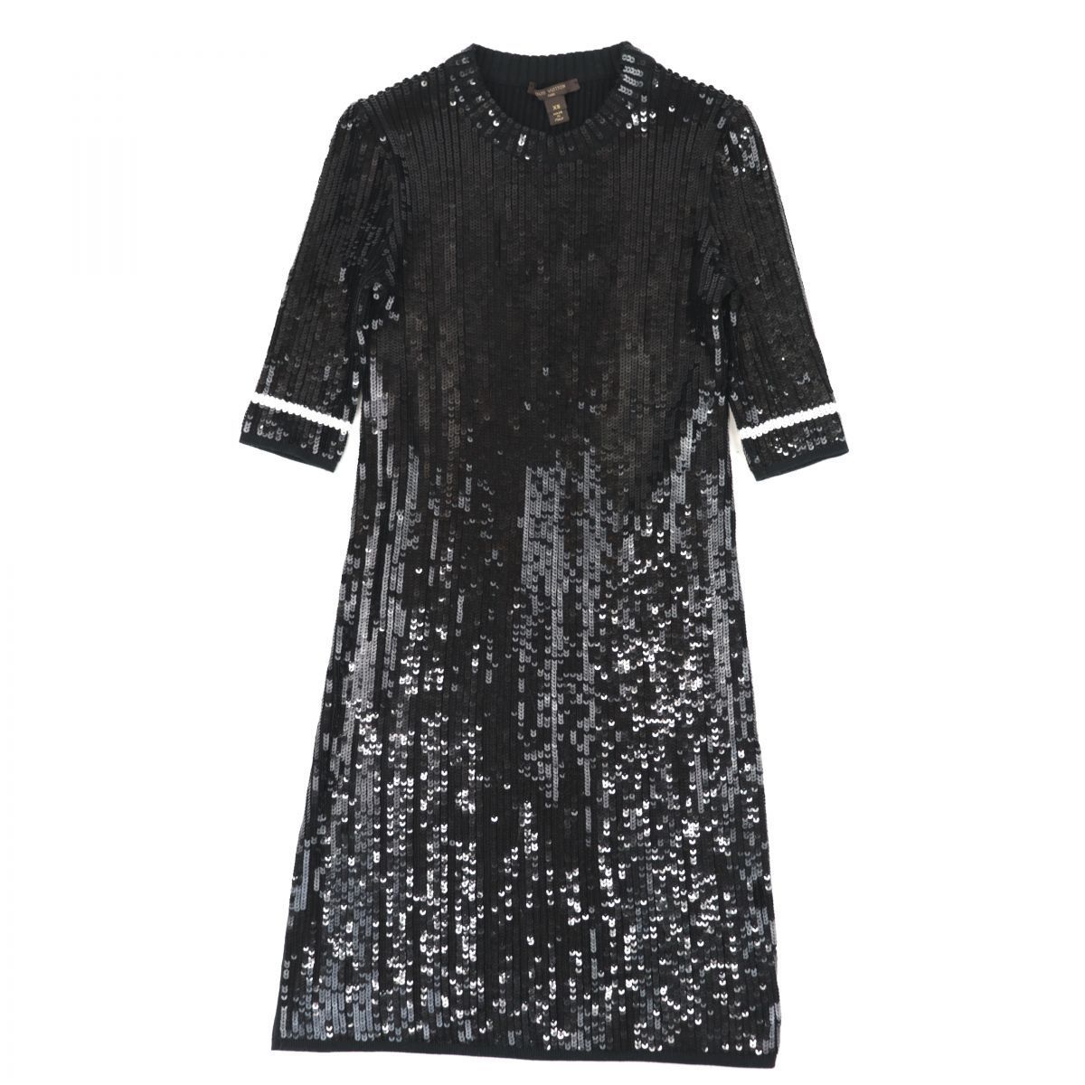 美品 ルイ・ヴィトン 13SS スパンコールニットドレス ワンピース 