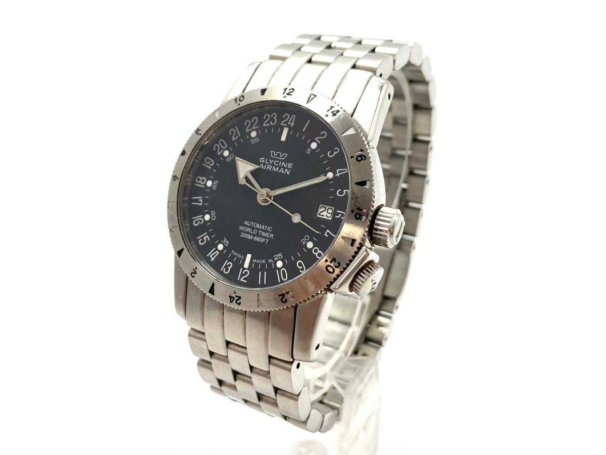 ジャンク品】GLYCINE/グリシン エアマン 3831 CAL.ETA 2893-2 自動巻き 