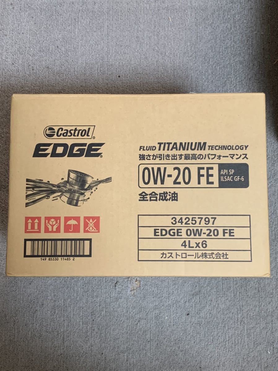 全国送料無料！カストロール エッジ チタニウム 0w20 FE 4Lワンケース EDGE TITANIUM 6缶入り 全合成油 省燃費 低粘度