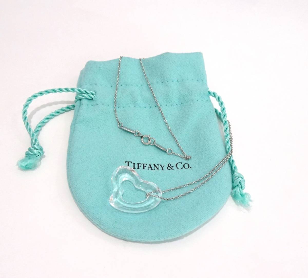 最安値，正規品 Tiffany ティファニー クリスタル オープンハート ネックレス Pt950(プラチナ)｜売買されたオークション情報、yahooの商品情報をアーカイブ公開 - オークファン ネックレス