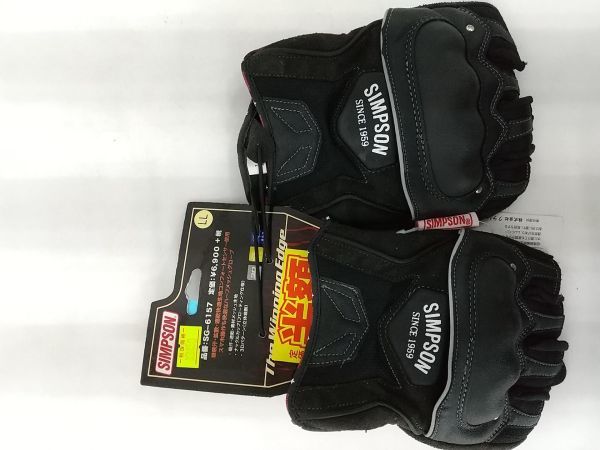 SIMPSON　SINPSON　シンプソン　SG-6157　SG6157　BLACK　ブラック　LLサイズ　バイク　ライディンググローブ GA502
