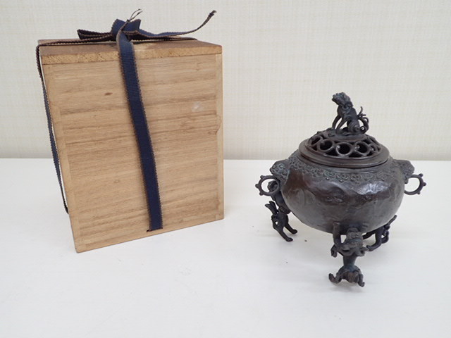 蝋型鋳物原型師 須賀月芳作 蝋型鋳銅 獅子尽三
