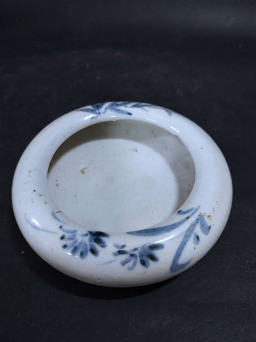 130PX☆朝鮮古陶磁☆ 高麗磁 李朝 白磁染付筆洗 古美術品 時代品 骨董