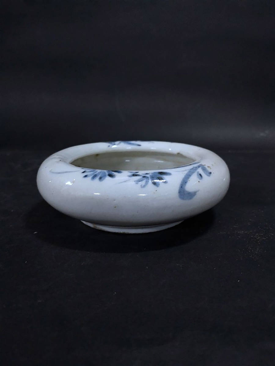 [コレクター所蔵品] 会寧鉢 骨董品 時代品 美術品 古美術品 朝鮮古陶磁 130PX☆朝鮮古陶磁☆ 高麗磁 李朝 白磁染付筆洗 古美術品 時代品 骨董