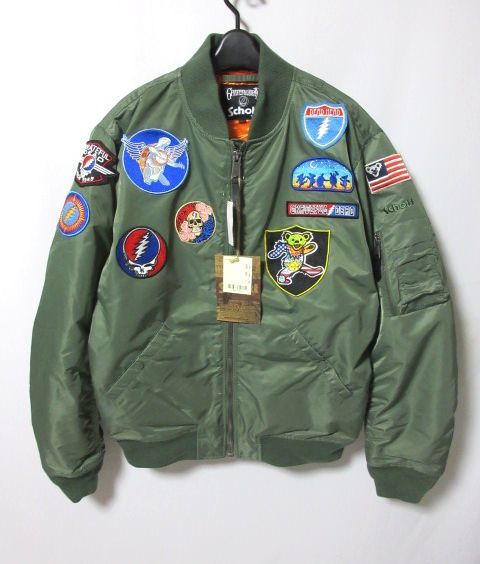 セール，大得価 L SCHOTT ショット &times; GRATEFUL DEAD グレイトフルデッド コラボ MA-1 ボンバー ジャケット 訳アリ(Lサイズ)｜売買されたオークション情報、yahooの商品情報をアーカイブ公開 - オークファン Lサイズ