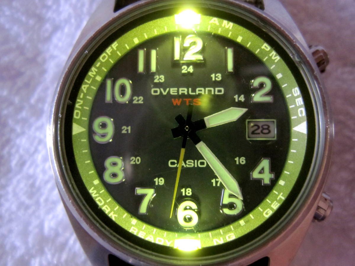 CASIO OVERLAND 電波 ソーラー OVW-100BJ ミリタリー カーキ NATO 稼動 
