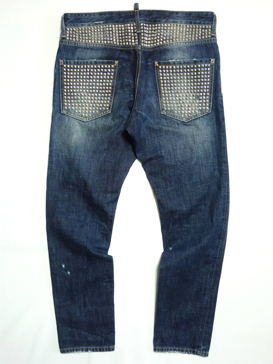 DSQUARED2 ディースクエアード スタッズ デニムパンツ USED加工 48 