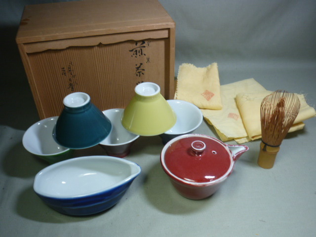 備前堂】七十四代 朝日豊斎 朝日焼 窯変煎茶器揃 宝瓶 泡瓶 湯冷 煎茶  