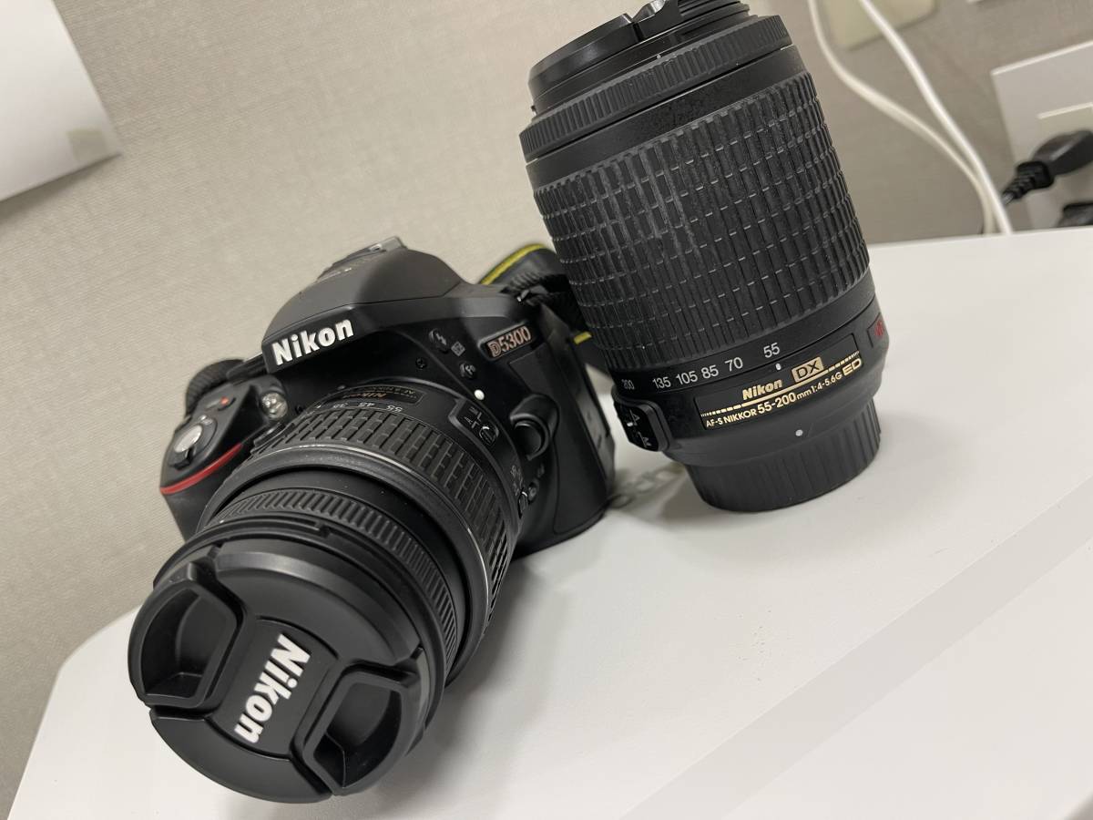D5300 Nikon VR 18-55mm AF-P DX DSLR Camera - + Black with f⁄3.5-