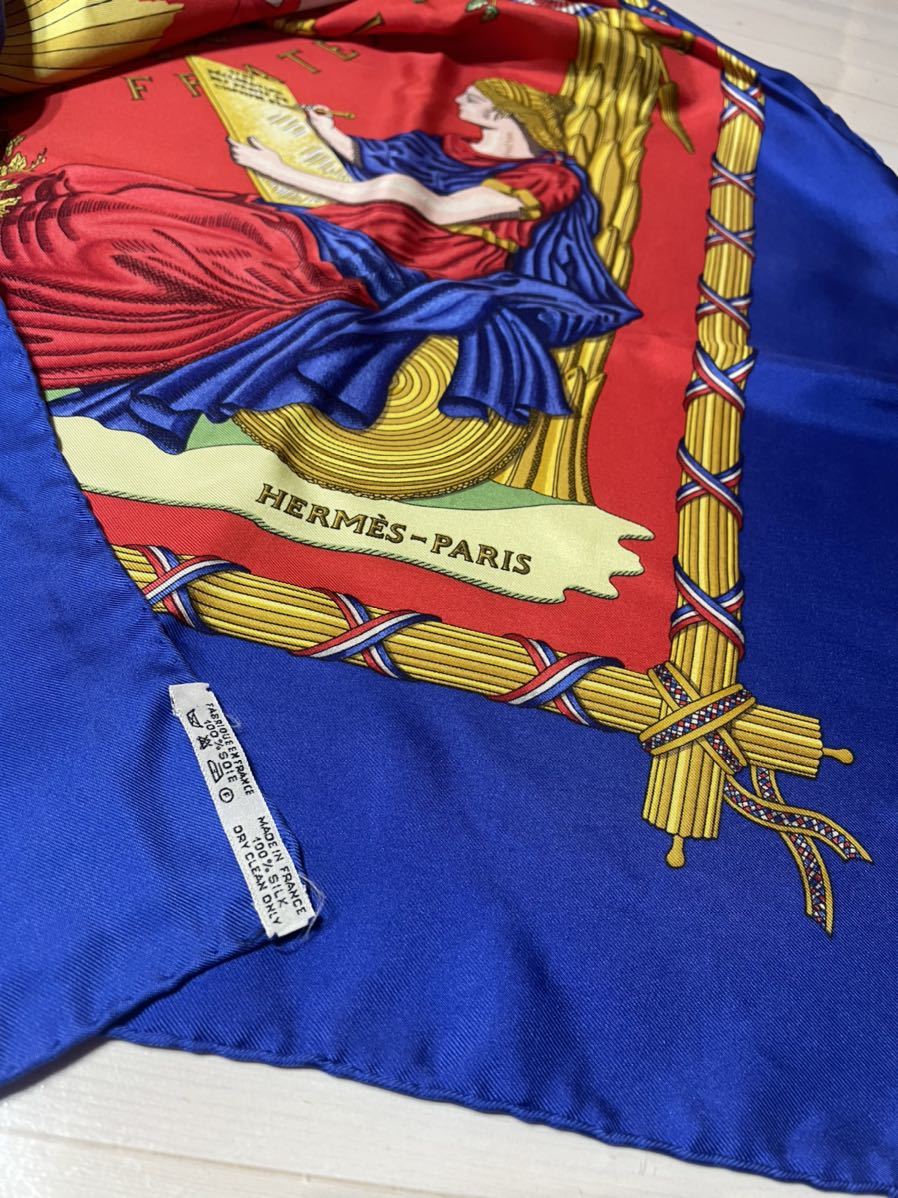 極美品 HERMES エルメス カレ90 シルク大判スカーフ D617 極美品 D617