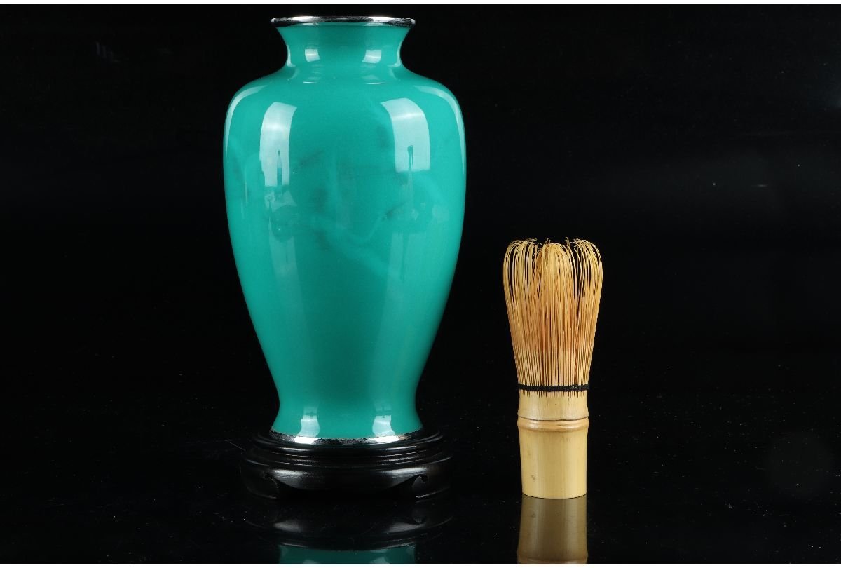 URA]藤井勝雲⁄牡丹鳳凰図花瓶⁄H27.2cm⁄共箱⁄7-1-69 (検索) URA]翡翠釉