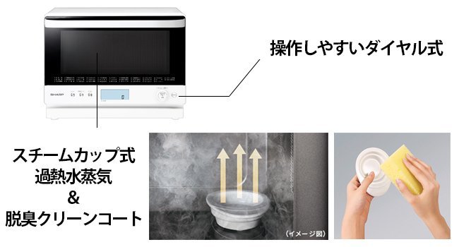 SHARP スチームオーブンレンジ RE-SS26B-W 2022製 シャープ 過熱水蒸気 