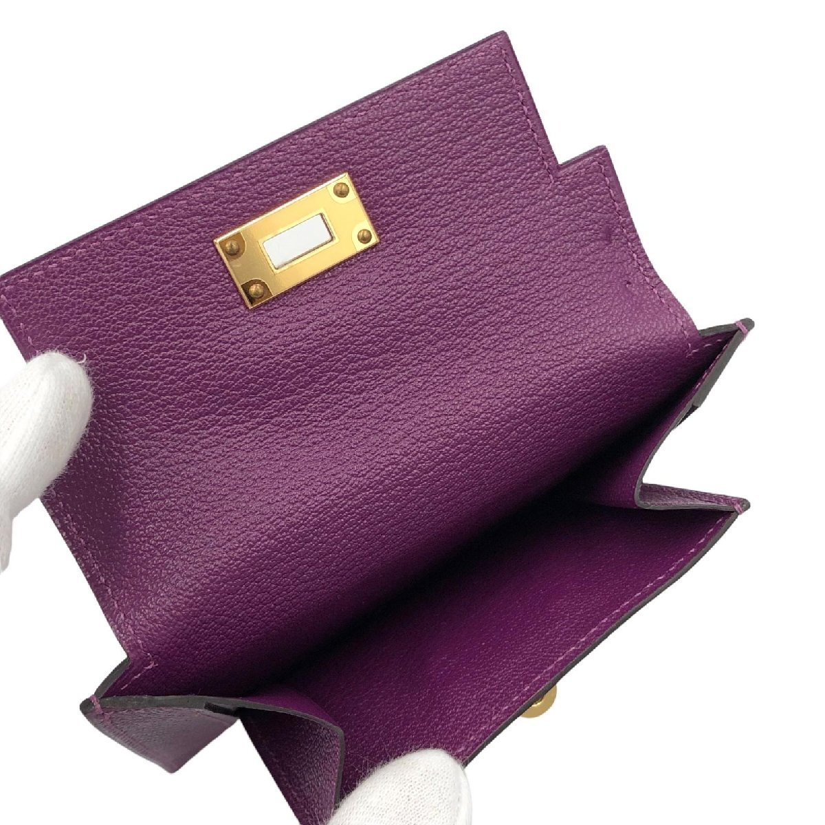 美品 HERMES エルメス ケリーポケット シェーブル Y 財布 コイン