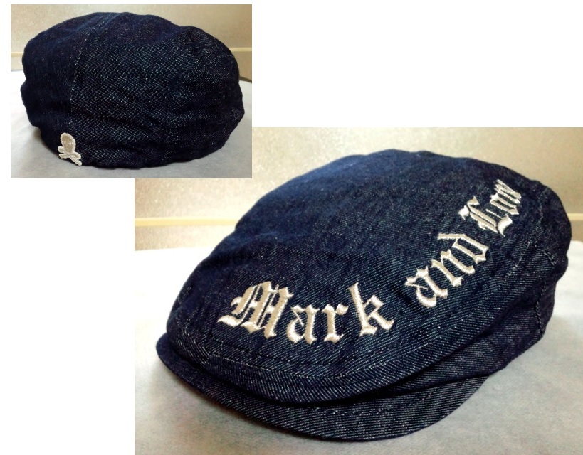 大得価，豊富な 麻混/ 〇マーク＆ロナ MARK＆LONA ハンチング デニム調 裏地メッシュ スカル＆ブランド刺しゅうロゴ(ハンチング)｜売買されたオークション情報、yahooの商品情報をアーカイブ公開 - オークファ ハンチング