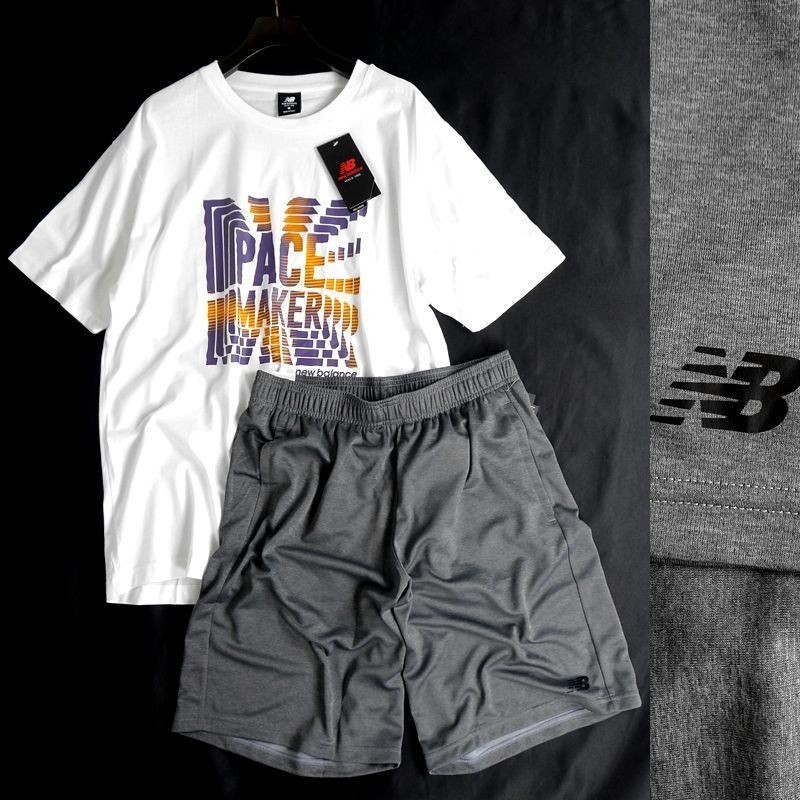 New Balance ニューバランス ランニングロゴ 半袖 Tシャツ ショーツ 