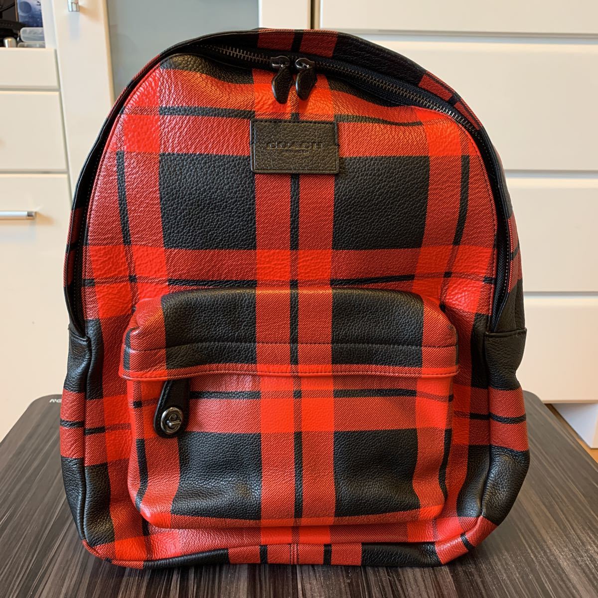 COACH リュック バック チェック柄 赤 黒 (女性用)｜売買された 