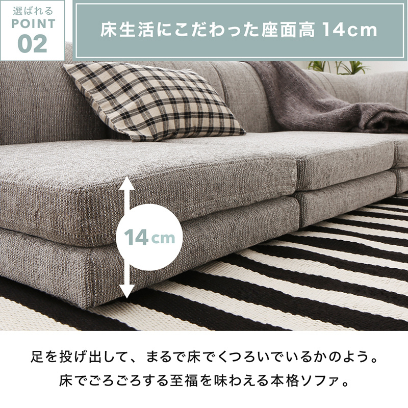 未使用訳あり フロアコーナーソファ 4点セット 1Px3 コーナーx1