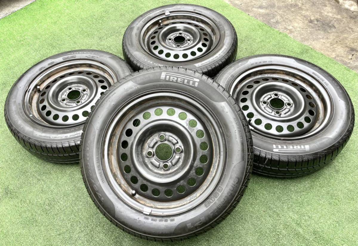 日産 純正 15インチ 5.5J 100/4H +40 ☆PIRELLI 2019年製 175/