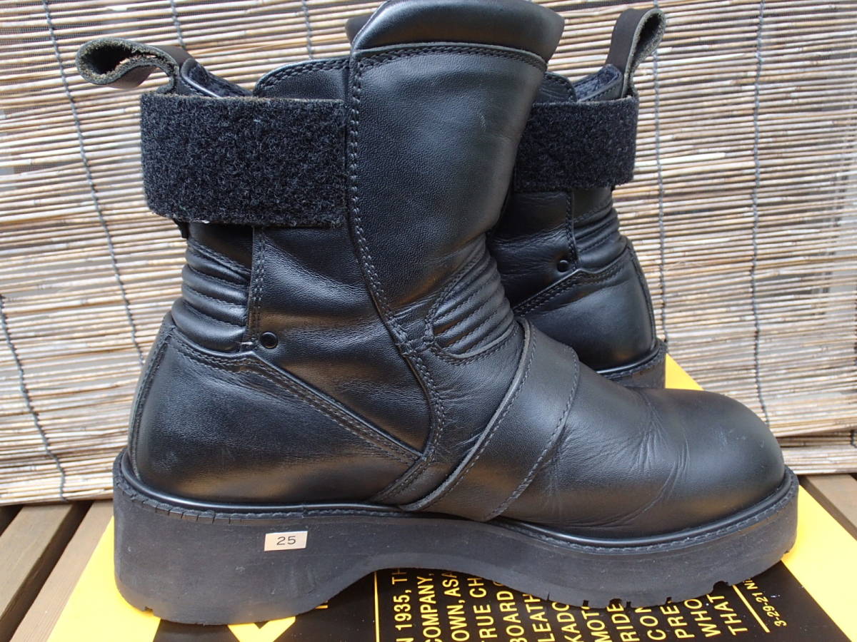 カドヤ・KADOYA 定番の◇アンクルブーツBLACK ANKLE(A)厚底仕様 25cm  