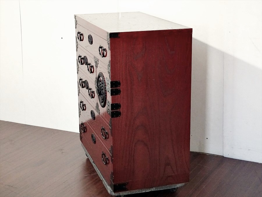 山口)青木産業 和家具 時代箪笥 チェスト 江戸シリーズ 欅材 ケヤキ 幅