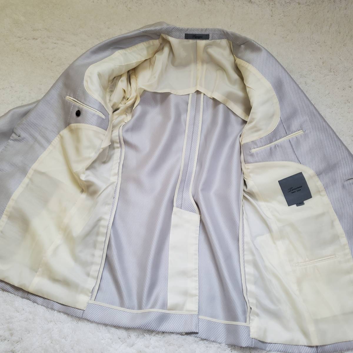 メンズティノラス MEN'S TENORAS グレー ストライプ スリーピース