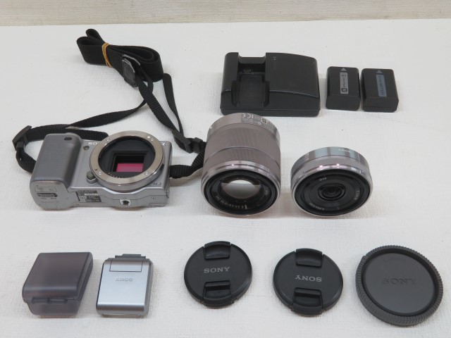 ☆SONY NEX-5 デジタル一眼カメラ SEL16F28 φ49 SEL1855 HVL-F7S