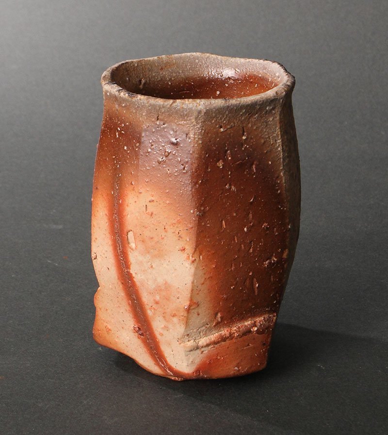 市川透】秀逸作 ぐい呑 師 隠崎隆一 共箱 保証 備前 工芸品 【公式通販】