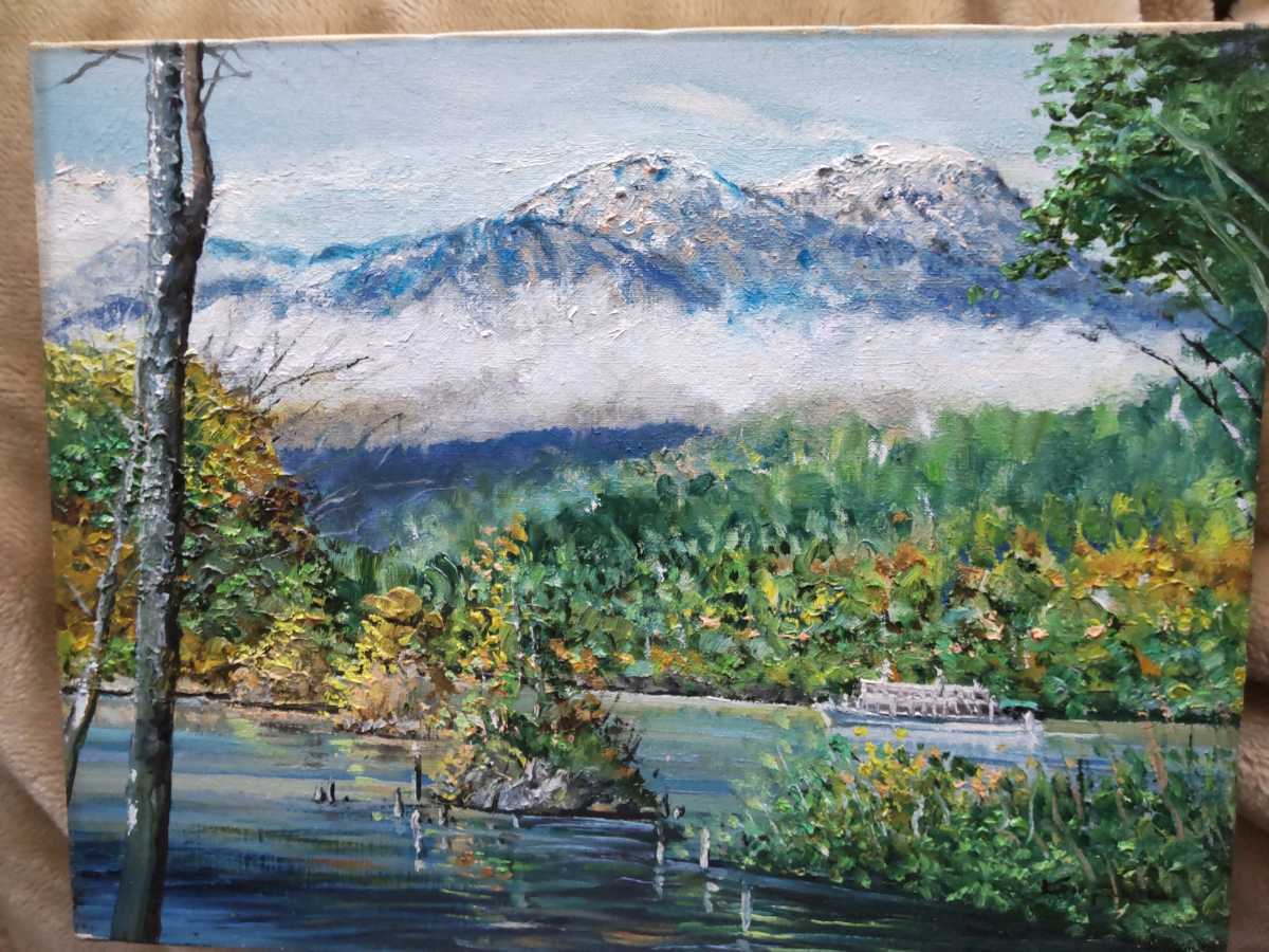 真作」作者不明 風景画 油彩画 額装 サイン有り F6号