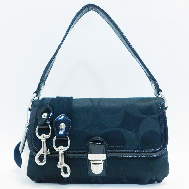 極美品COACHコーチ ミニショルダーバッグ 2WAYバッグ シグネチャー 黒