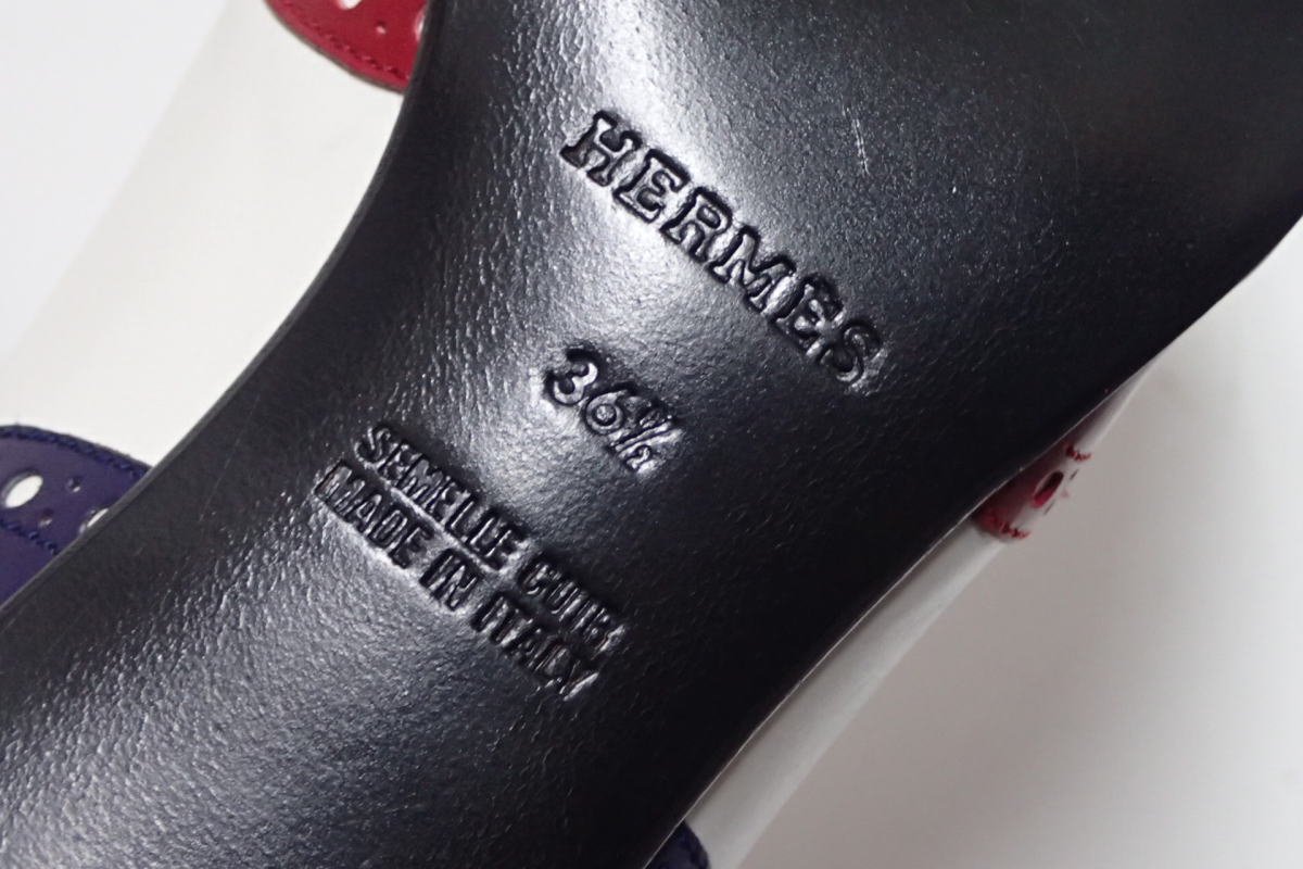 エルメス レザー HERMES ギリーシューズ レディース ブラック 未使用 ブラック&frasl;ベージュ Vintage 革靴 保管袋付き 36.5(22.5cm相当) ヒール 靴 メダリオン ケリー（靴）の通販
