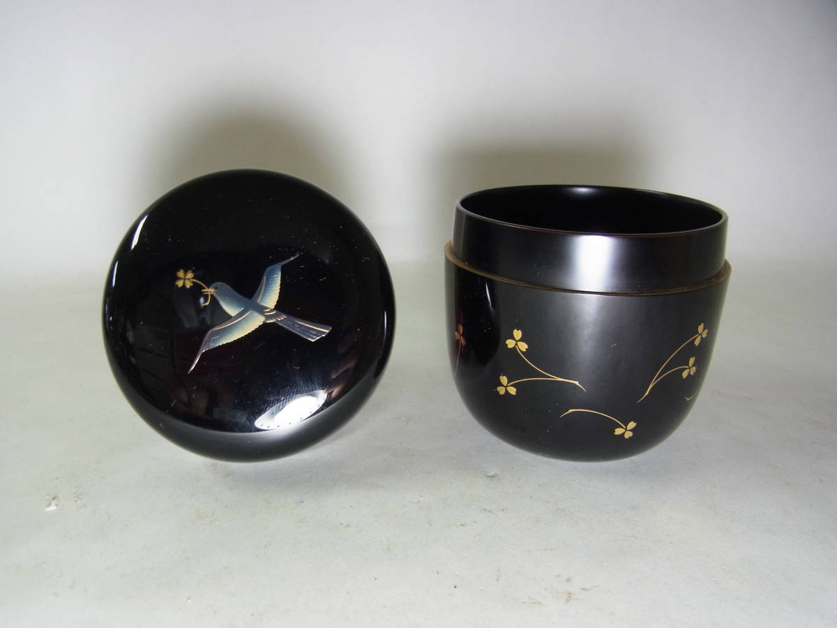 京都#⑥ 鈴谷鉄五郎作 棗 青い鳥 鐵五郎 茶道具 共箱 共布 保証品