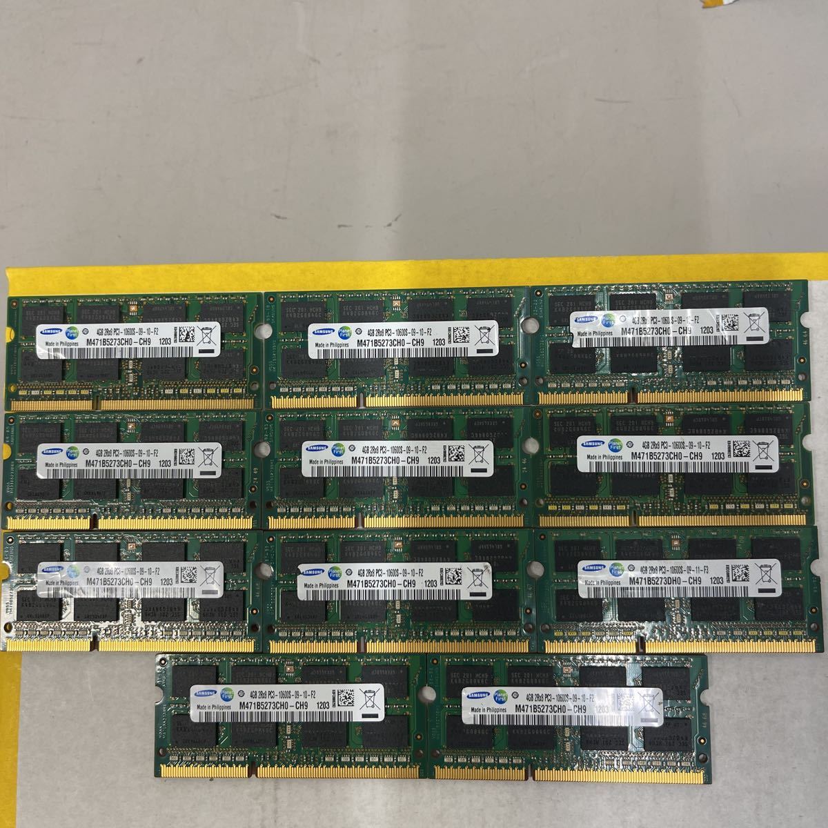 E48 SAMSUNG ノートPC メモリ 4GB 2Rx8 PC3-10600S 11枚 パーツ DIMM