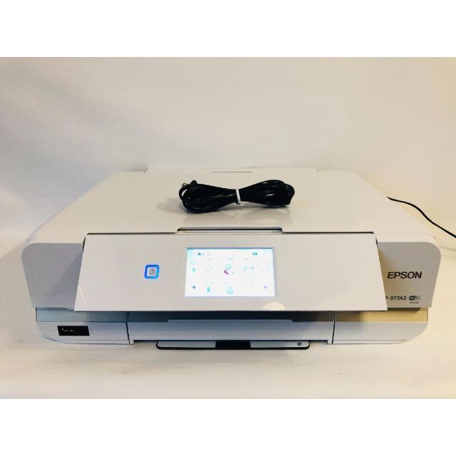 ジャンク　未清掃　502 EPSON インクジェットプリンター ホワイト 美品・インク付き】EPSONエプソン インクジェット複合機 EP-977A3