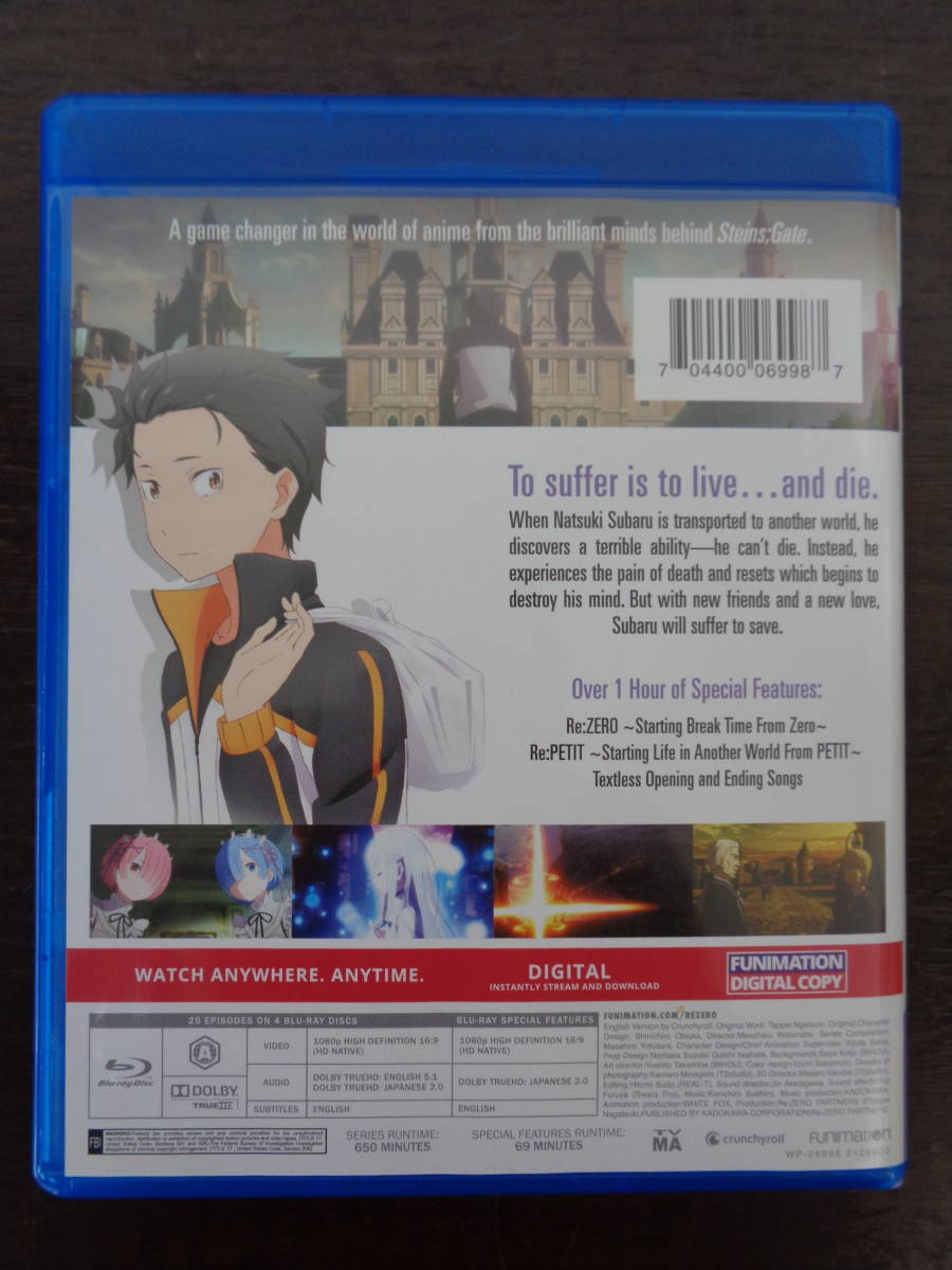 北米版 ☆ Blu-ray 【Re:ゼロから始める異世界生活】 シーズン1