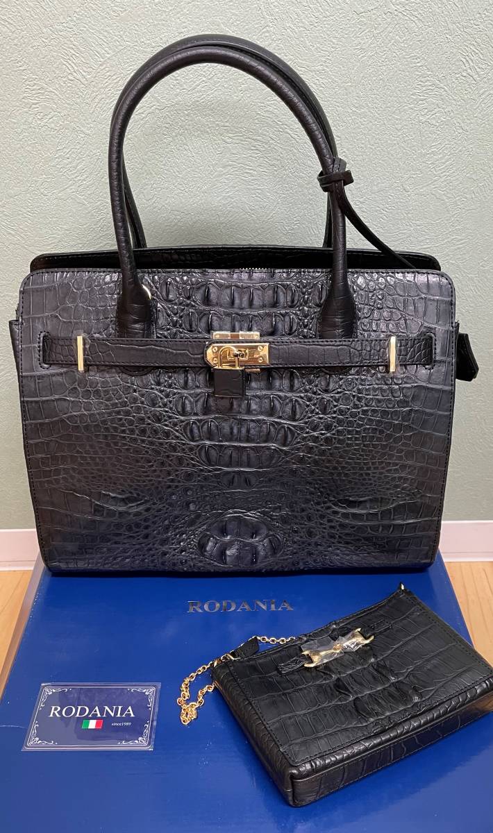 #10810【未使用品!!】美品 ★☆RODANIA　ロダニア クロコダイル　2WAYハンドバッグ　ポーチ付き ブラック 黒 最高級 2WAY☆★※説明文必読 RODANIAのフリマアイテム一覧 ロダニア 未使用RODANIA 1点 パイソンラウンド開運長財布 )の商品一覧｜ノイジャパン