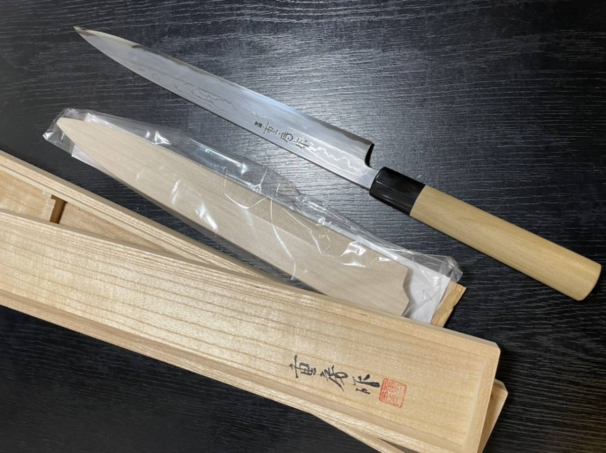 重房 鍛地 柳刃 包丁 尺寸300ミリ 未使用 桐箱 鞘付き(刺身包丁)｜売買