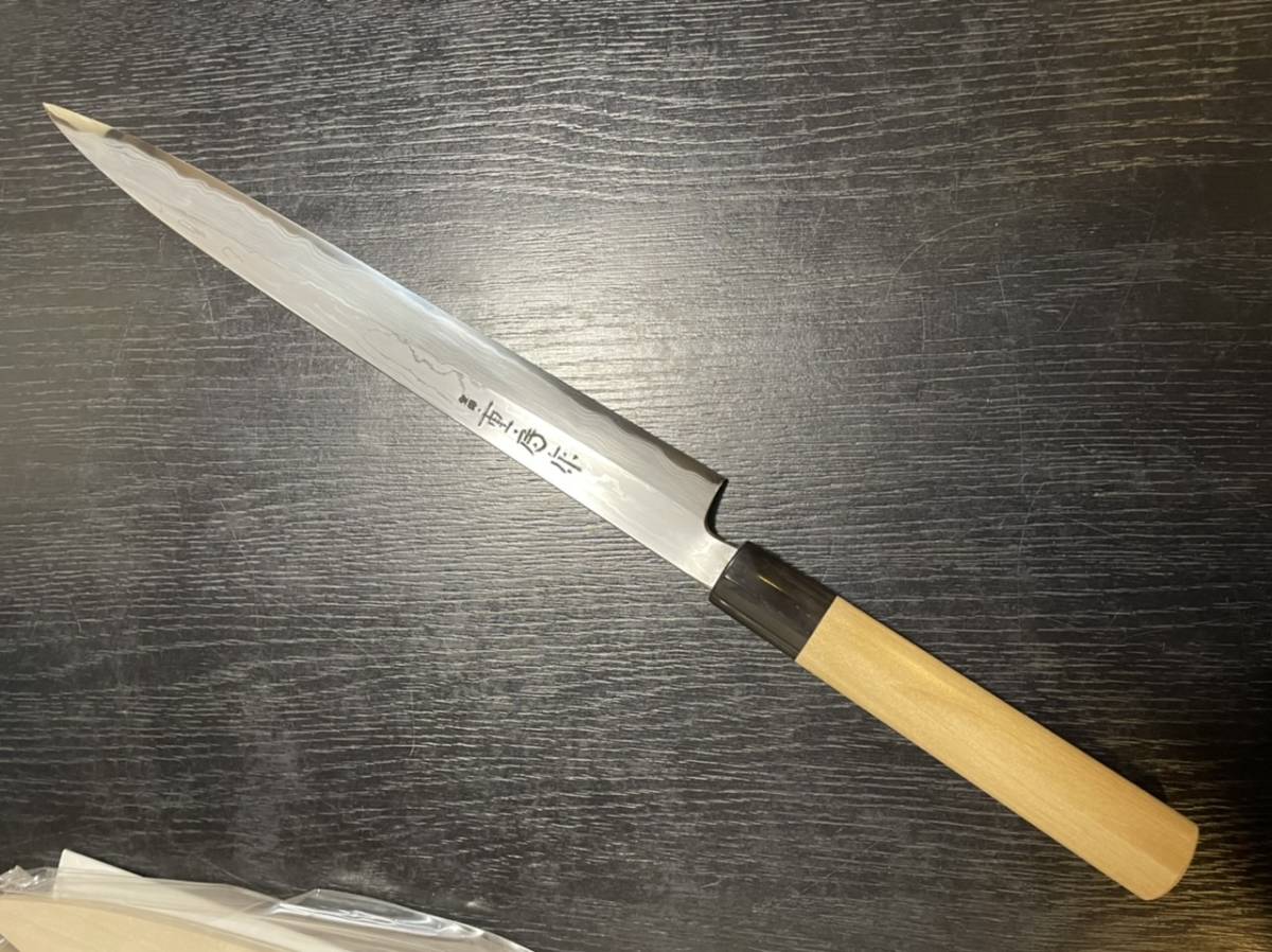重房 鍛地 柳刃 包丁 尺寸300ミリ 未使用 桐箱 鞘付き(刺身包丁)｜売買