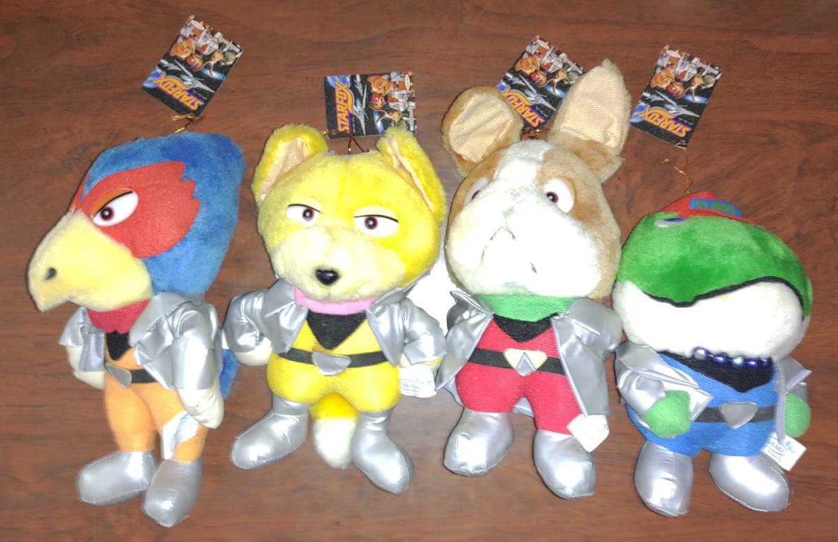 T*O様 スターフォックス　Star Fox　 ぬいぐるみ 4体セット 稀少】 スターフォックス ぬいぐるみ4体フルセット 1993年製 タグ付き