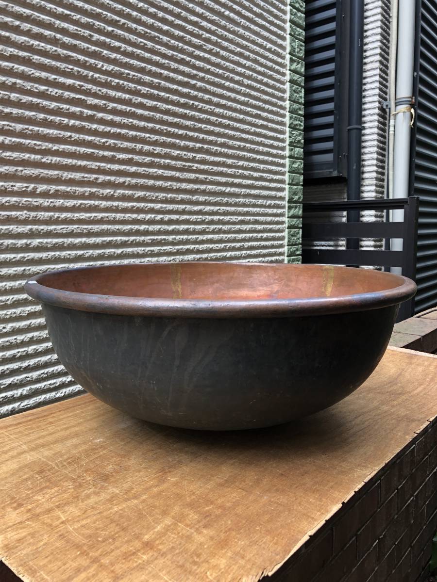 サワリ銅鍋60cm未使用　純銅　サワリ鍋　業務用　和菓子　餡子　ジャム サワリ銅鍋60cm未使用 純銅 サワリ鍋 業務用 和菓子 餡子 ジャム