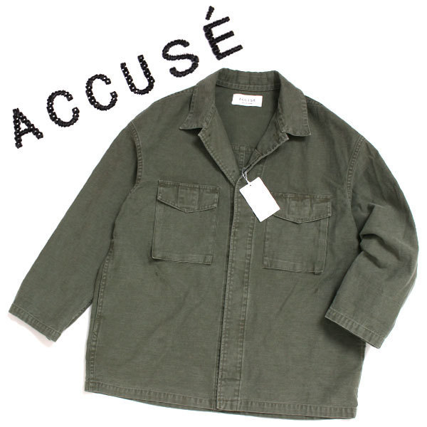 新品 ACCUSE ミリタリージャケット 定価20，900円 sizeM カーキ アキュゼ